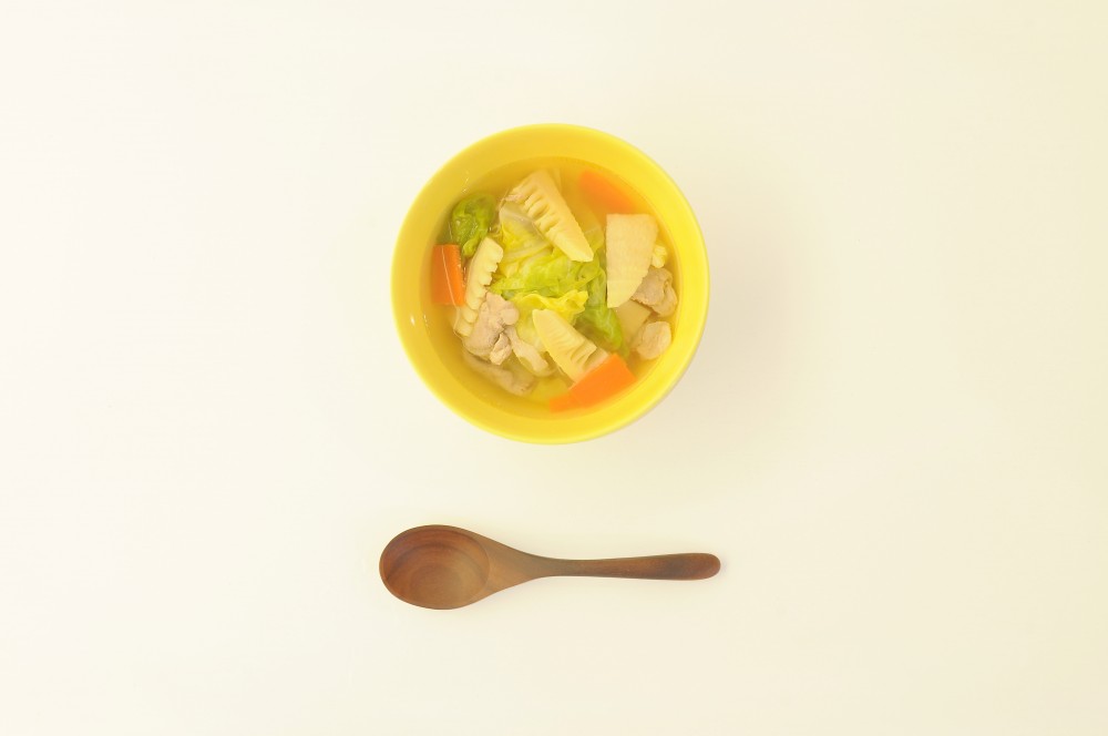 たけのことキャベツの中華スープ